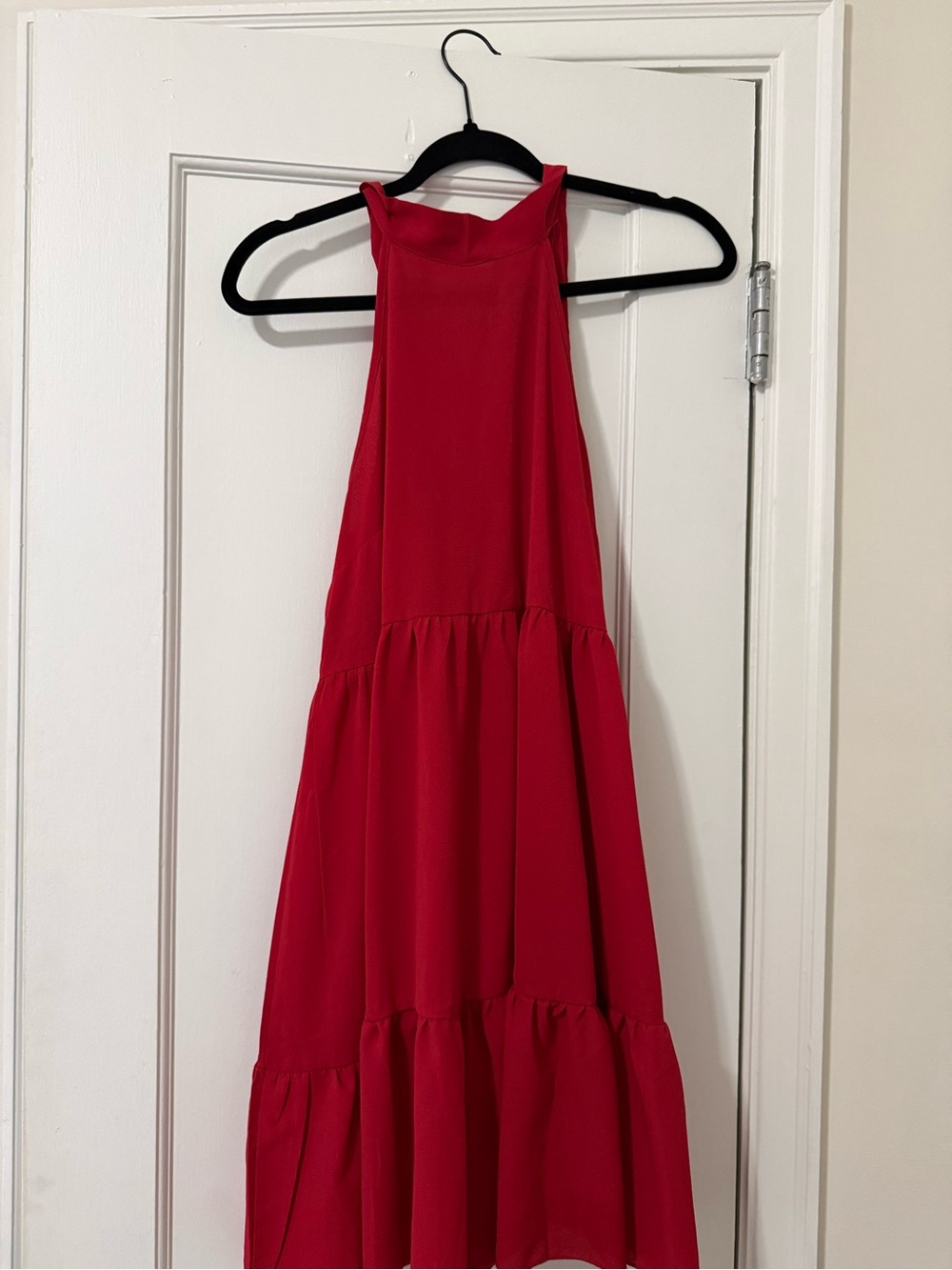 Girls' Red Halter Tiered Dress